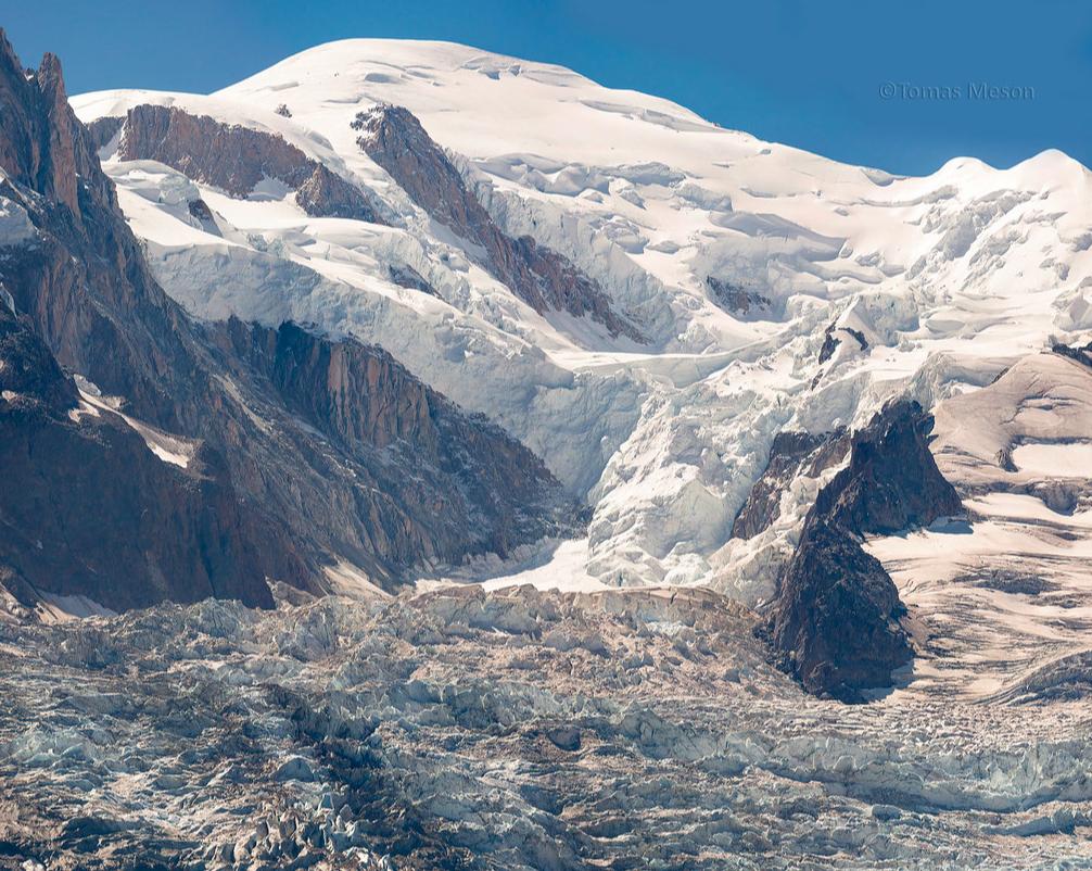 Cara norte del Mont Blanc y el glaciar de Mulet